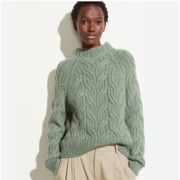 Vince - Twisted Chain Turtleneck Sweater in Jadeite Size S - Picture 1 of 11